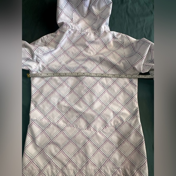 Columbia Omni Tech White/Teal Hooded Puffer Jacket,  Girls Medium - Picture 12 of 16